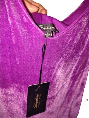 Shinestar Purple Velvet Scoop Neck Tank